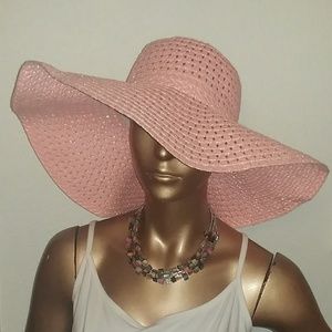 Wide Brim Floppy Pink Hat